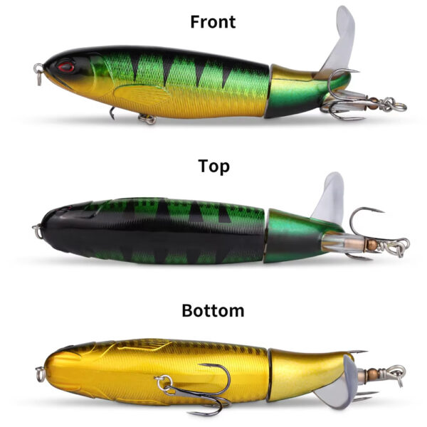 5pcs 1set 13g 10cm Top Water Pencil Fishing Lure Hard Bait With Floating Rotating Tail For Bass Trout Freshwater Saltwater - Image 3