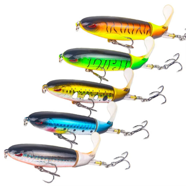 5pcs 1set 13g 10cm Top Water Pencil Fishing Lure Hard Bait With Floating Rotating Tail For Bass Trout Freshwater Saltwater - Image 6